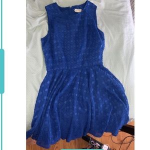 BLUE TEXTURED DRESS